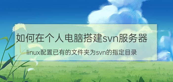 如何在个人电脑搭建svn服务器 linux配置已有的文件夹为svn的指定目录？